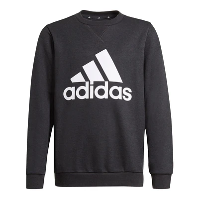 adidas Boys' Brand Love Sweatshirt, Kids, Crewneck, Quick Dry, Athletic