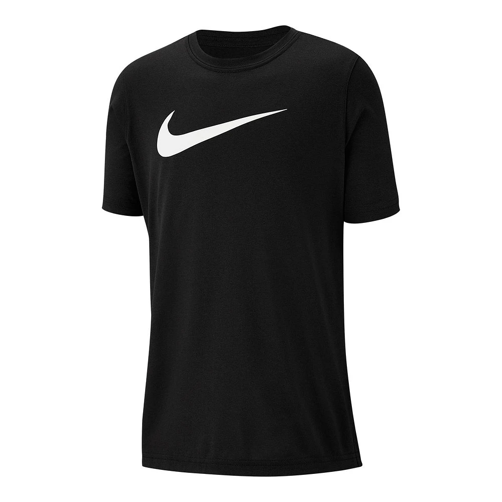 Nike Boys' Dri-FIT Legend Swoosh T Shirt, Kids, Crewneck, Quick Dry