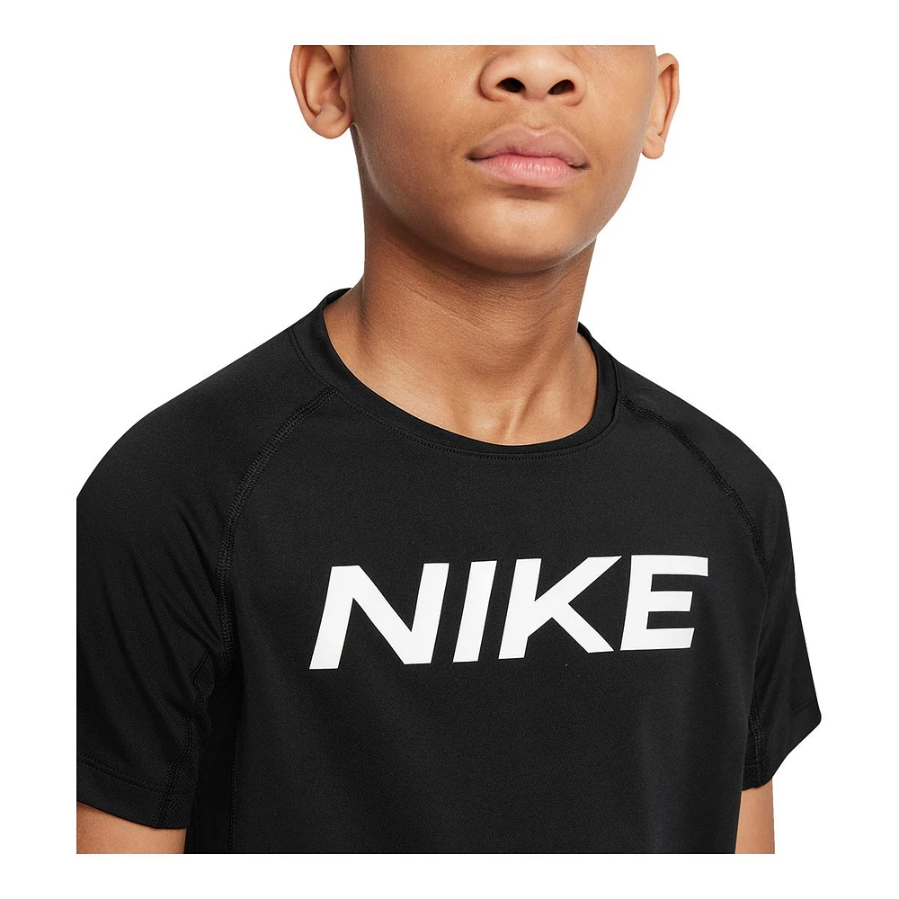 Nike Pro Boys' Dri-FIT T Shirt, Kids, Crewneck, Quick Dry