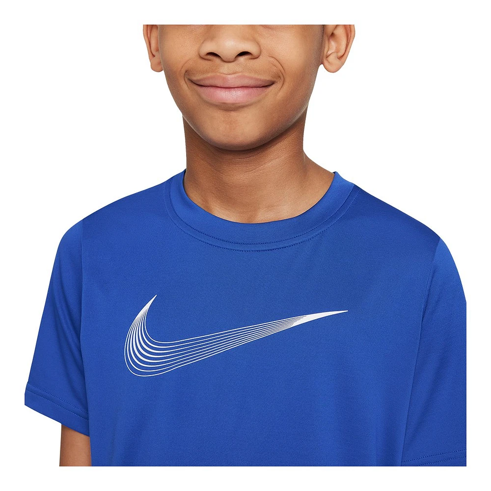 Nike Boys' Dri-FIT HBR T Shirt, Kids, Crewneck, Athletic