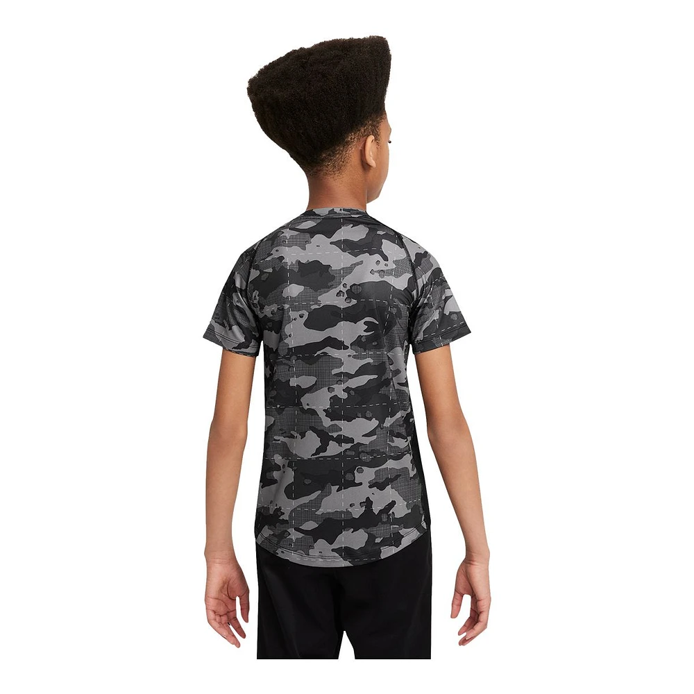 Nike Pro Boys' Dri-FIT All Over Print T Shirt, Kids, Quick Dry