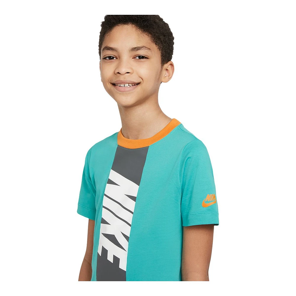 Nike Sportswear Boys' Amplify T Shirt, Kids', Crewneck, Cotton, Graphic