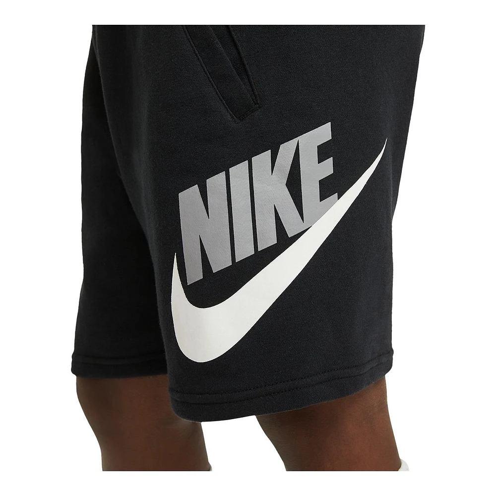 Nike Boys' Club HBR French Terry Shorts, Kids', Fleece, Elastic Waistband, Pockets