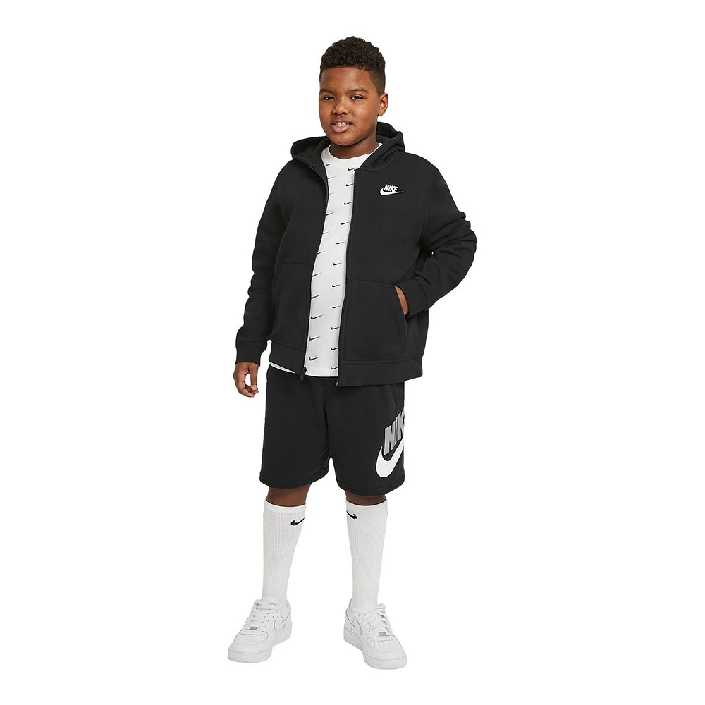 Nike Boys' Club HBR French Terry Shorts, Kids', Fleece, Elastic Waistband, Pockets