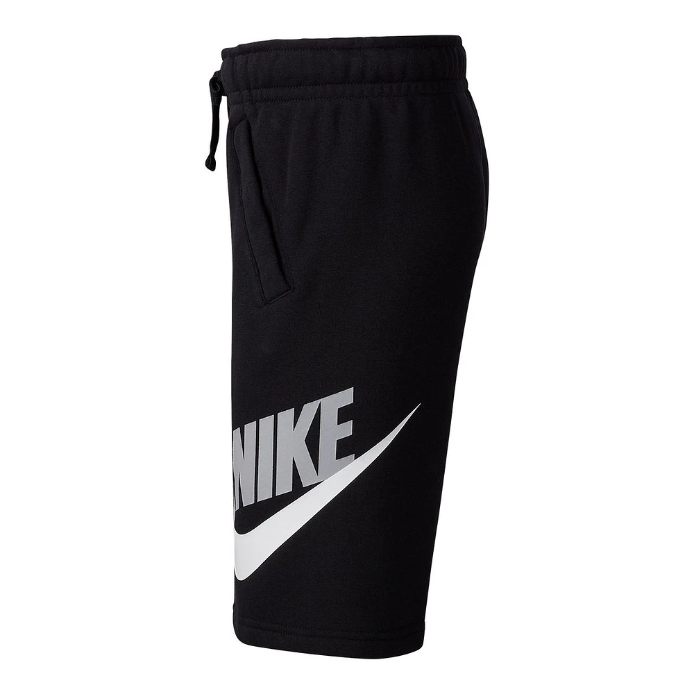 Nike Boys' Club HBR French Terry Shorts, Kids', Fleece, Elastic Waistband, Pockets