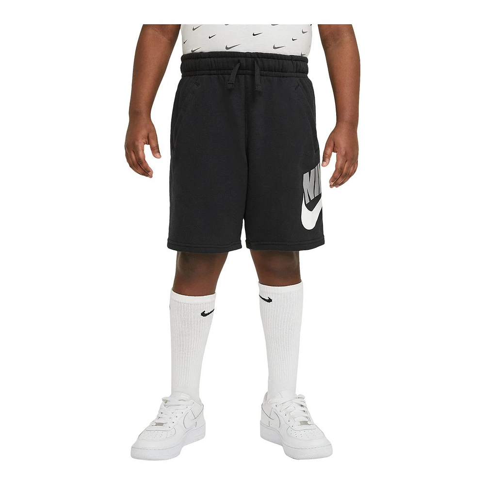 Nike Boys' Club HBR French Terry Shorts, Kids', Fleece, Elastic Waistband, Pockets