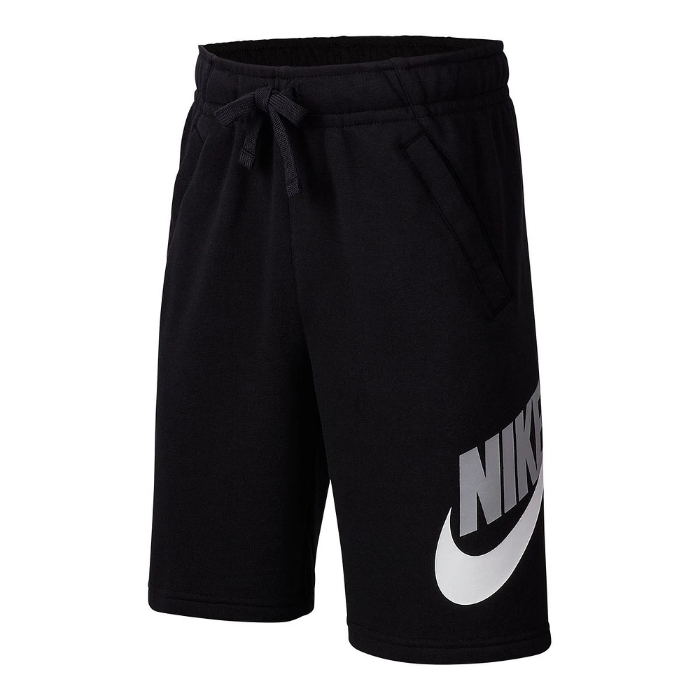 Nike Boys' Club HBR French Terry Shorts, Kids', Fleece, Elastic Waistband, Pockets