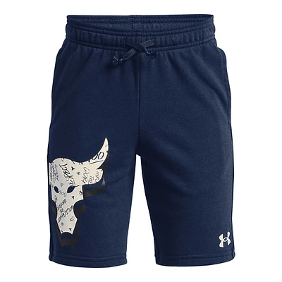 Under Armour Boys' Project Rock Rival Terry Shorts, Kids', Elastic Waistband, Pockets