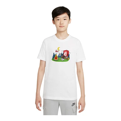 Nike Sportswear Boys' Boxy All Over Print T Shirt, Kids', Crewneck, Cotton, Graphic