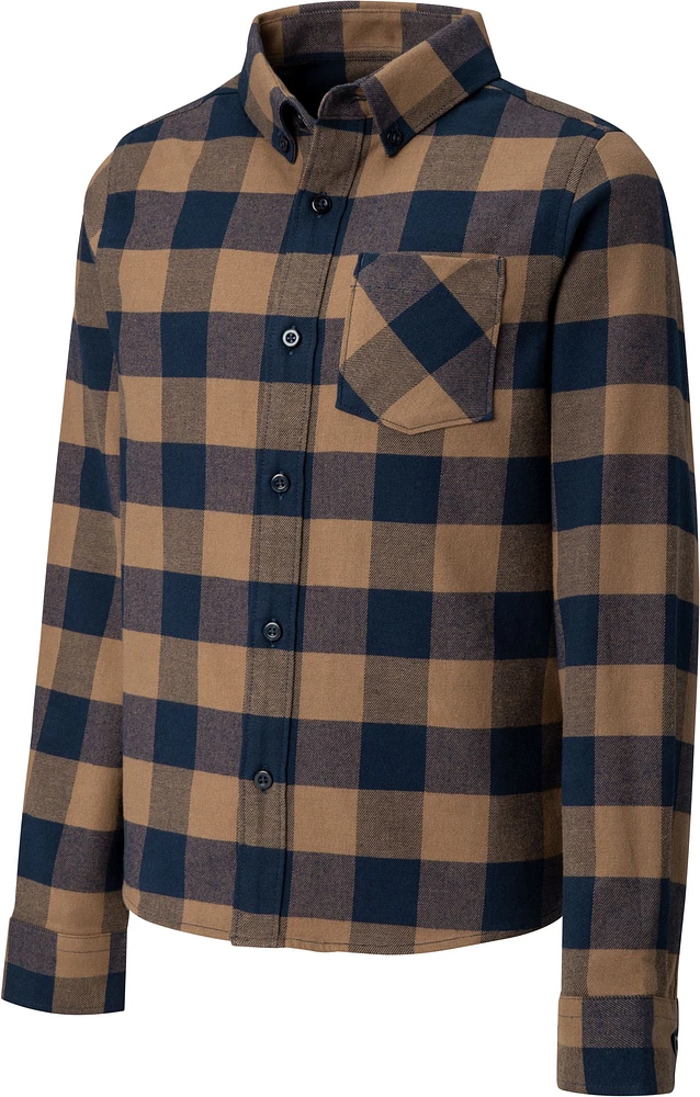 Ripzone Boys' Ghost Button Up Plaid Long Sleeve Shirt