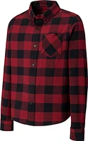 Ripzone Boys' Ghost Button Up Plaid Long Sleeve Shirt