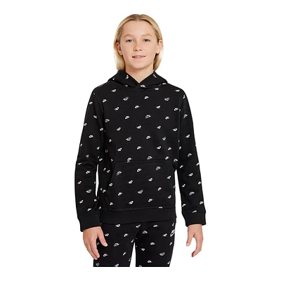 Nike Sportswear Boys' Club All Over Print Hoodie, Kids', Pullover, Fleece, Front Pocket