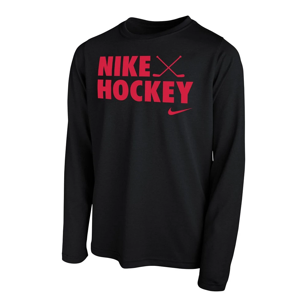 Nike Boys' Hockey Dri-FIT Legend Long Sleeve T Shirt