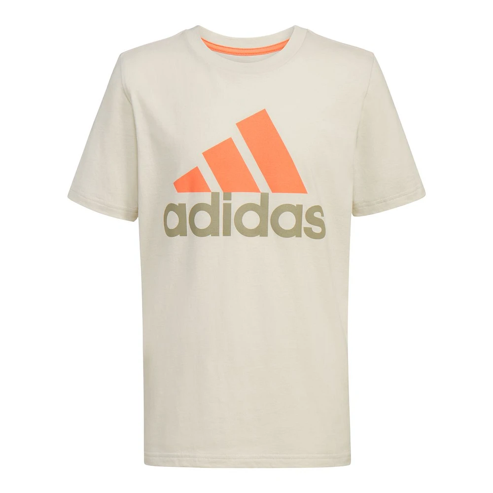 adidas Boys' Always On 2 Tone Badge Of Sport T Shirt