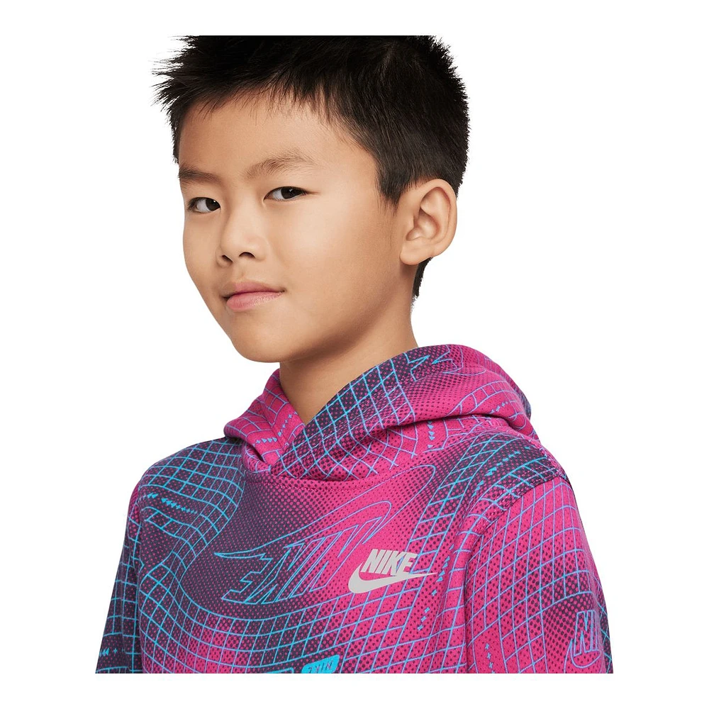 Nike Sportswear Boys' Club All Over Print Pullover Hoodie