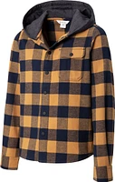 Ripzone Boys' Hideout 2.0 Hooded Plaid Long Sleeve Shirt