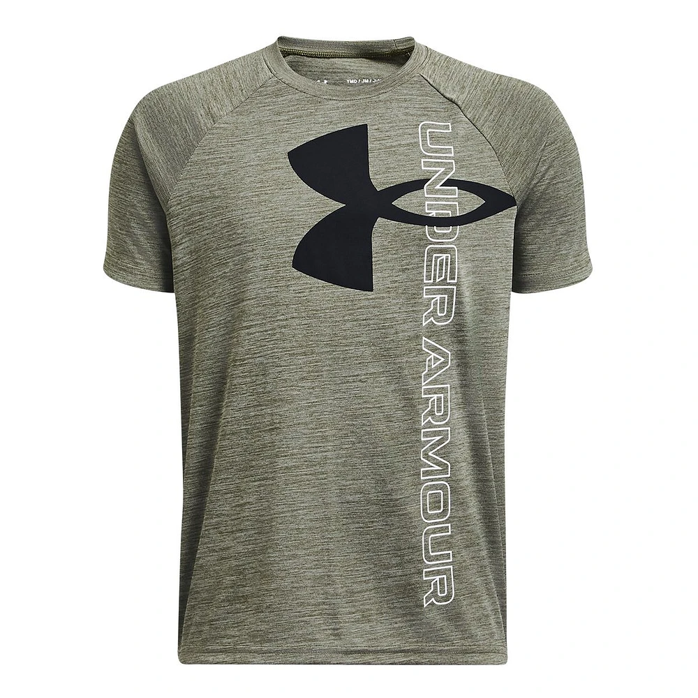 Under Armour Boys' Tech Split Logo Hybrid T Shirt