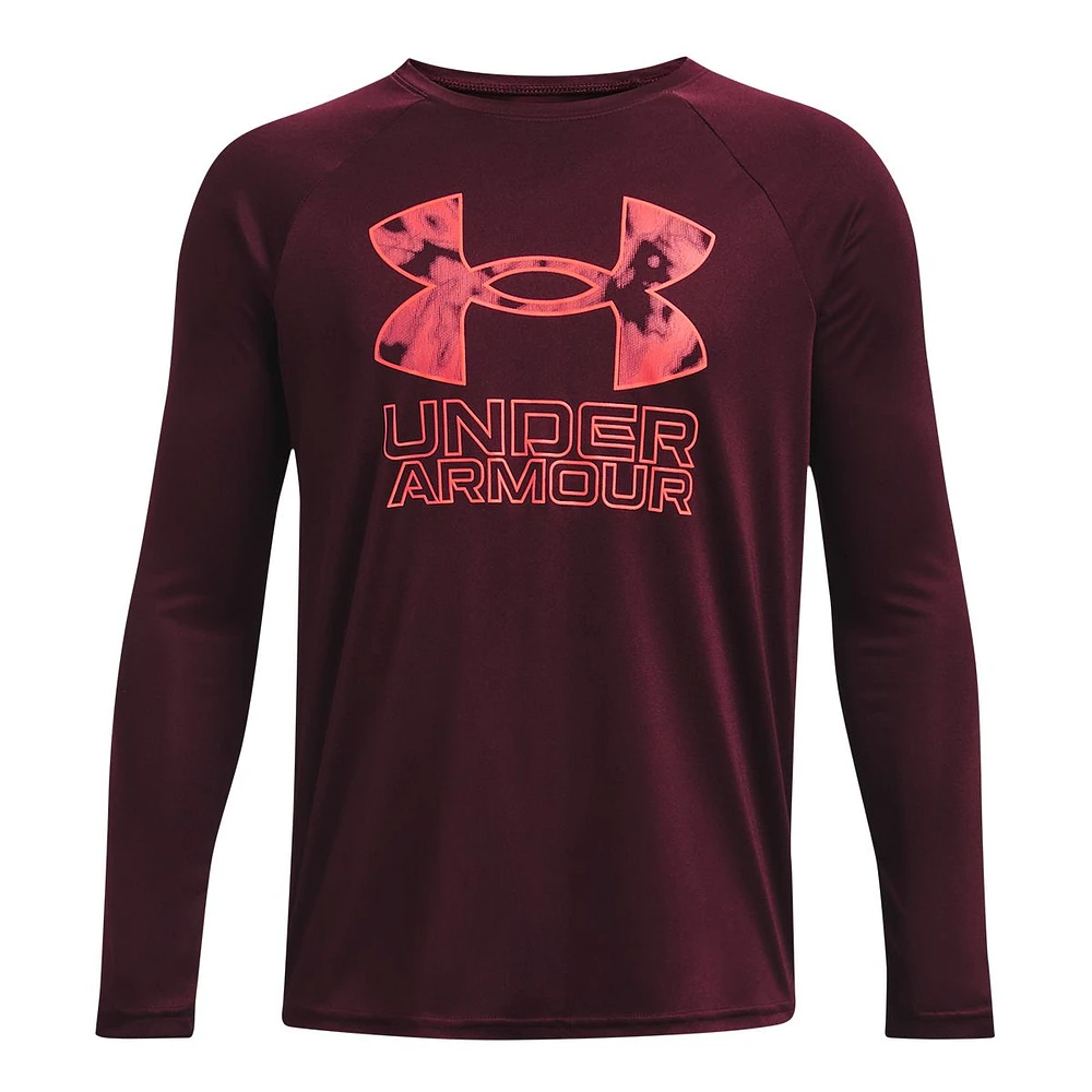 Under Armour Boys' Tech Hybrid Print Fill Long Sleeve T Shirt