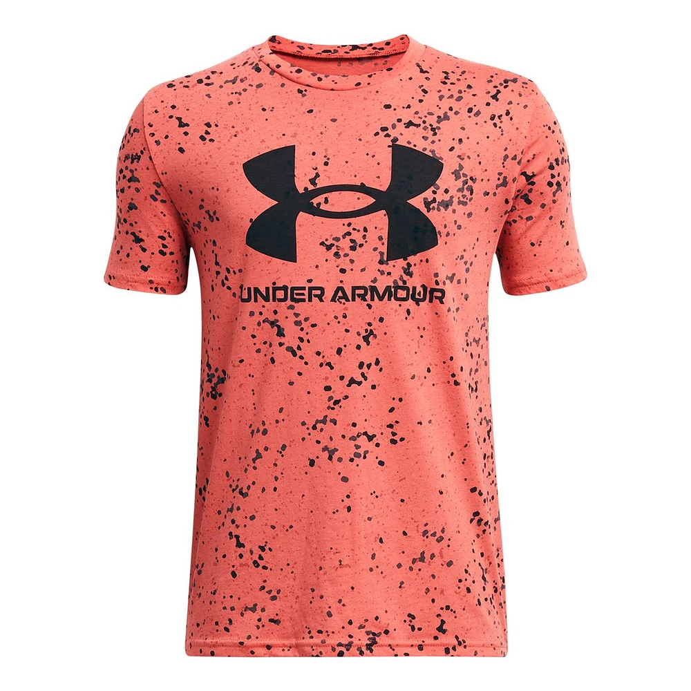 Under Armour Boys' Sporstyle Logo All Over Print T Shirt