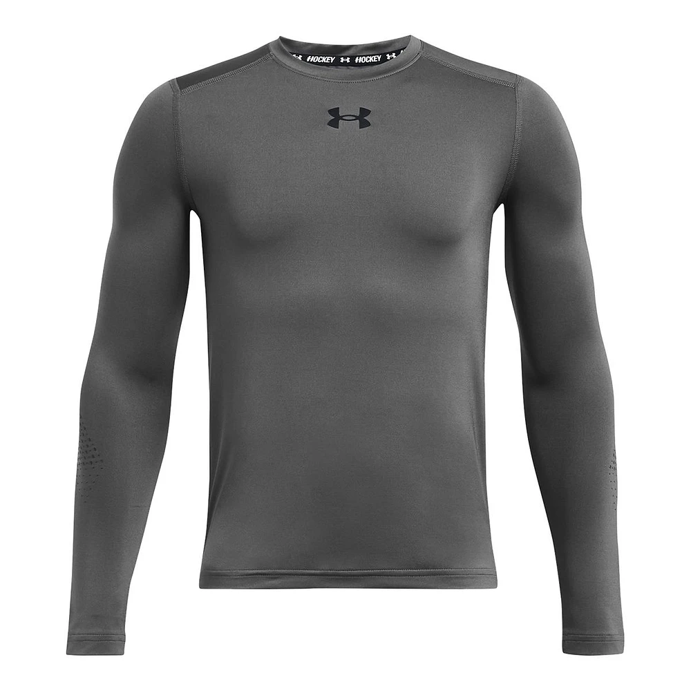 Under Armour Kids' Hockey Fitted Grippy Long Sleeve Shirt