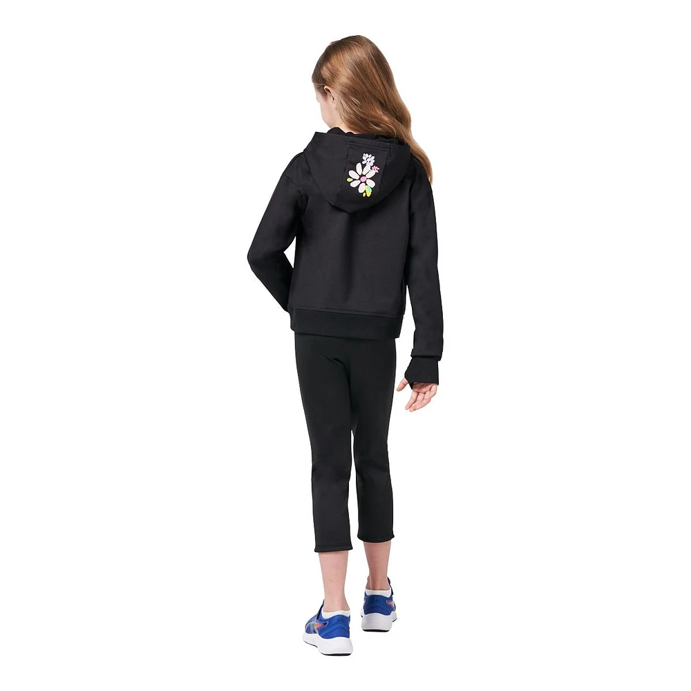 Fwd Girls' Flower Hoodie, Kids', Pullover, Moisture Wicking, Kangaroo Pocket