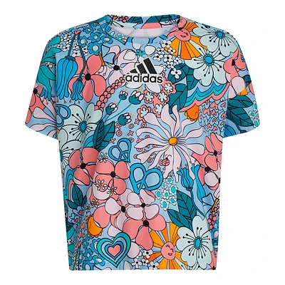 adidas Girls' Oversided All Over Print T Shirt