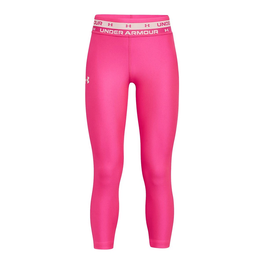 Under Armour Girls' HeatGear® Crop Leggings, Kids', Capri, Anti-Odour, Athletic