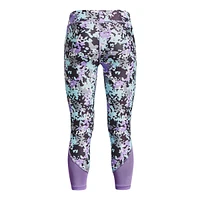 Under Armour Girls' HeatGear© Crop Printed Leggings, Kids', Capri, Athletic