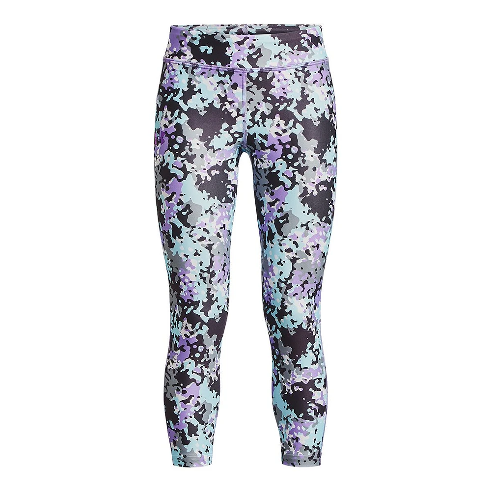 Under Armour Girls' HeatGear© Crop Printed Leggings, Kids', Capri, Athletic