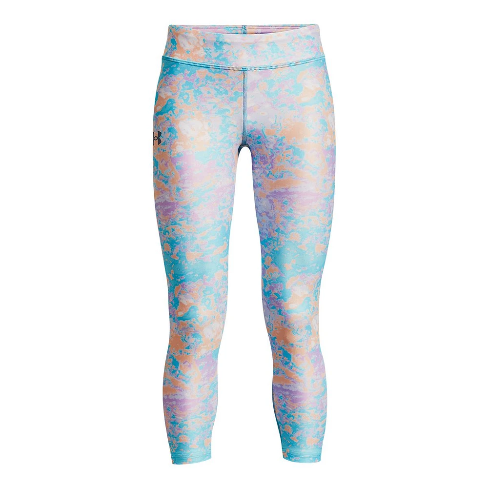 Under Armour Girls' HeatGear© Crop Printed Leggings, Kids', Capri, Athletic