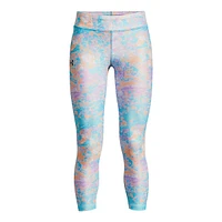 Under Armour Girls' HeatGear© Crop Printed Leggings, Kids', Capri, Athletic