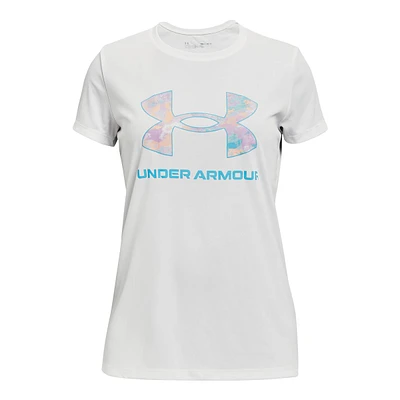 Under Armour Girls' Tech Big Logo Solid Print T Shirt