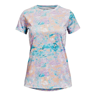 Under Armour Girls' Tech Cloud Print T Shirt