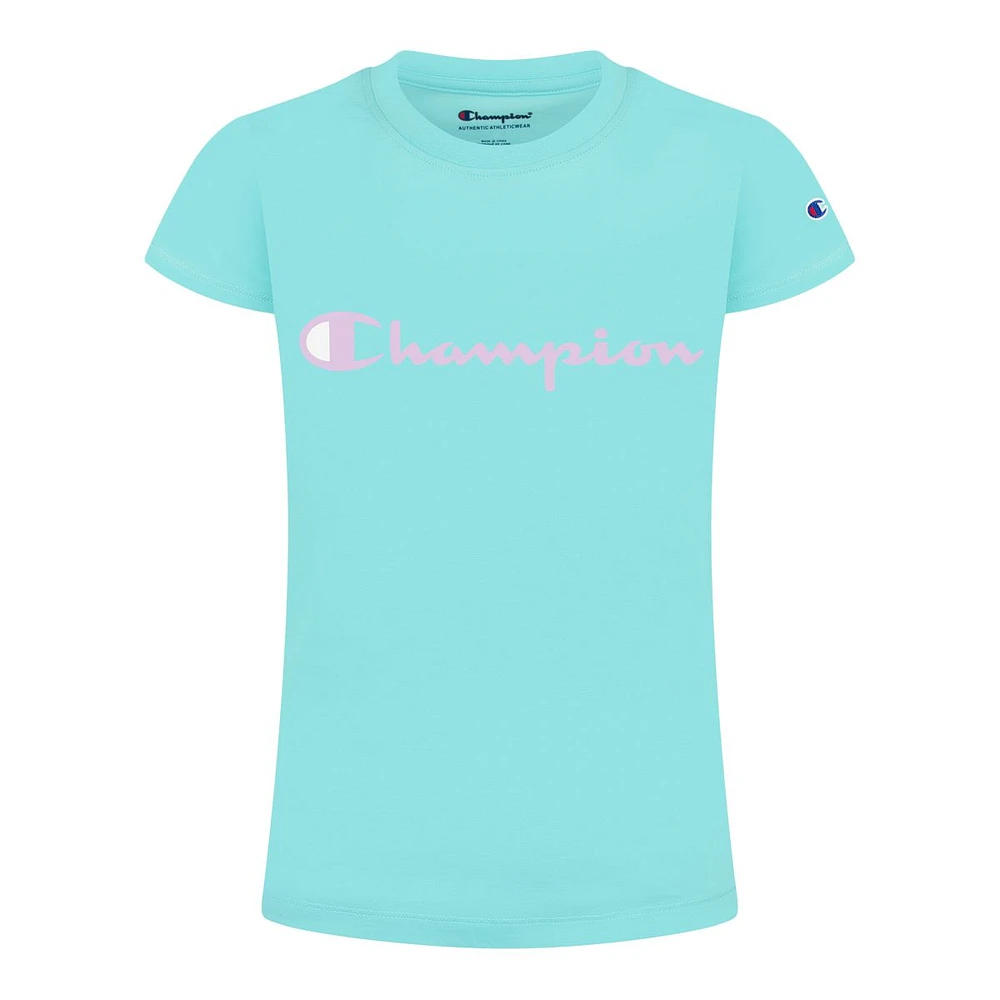 Champion Girls' Classic Script Graphic T Shirt