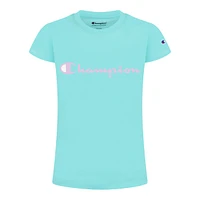 Champion Girls' Classic Script Graphic T Shirt