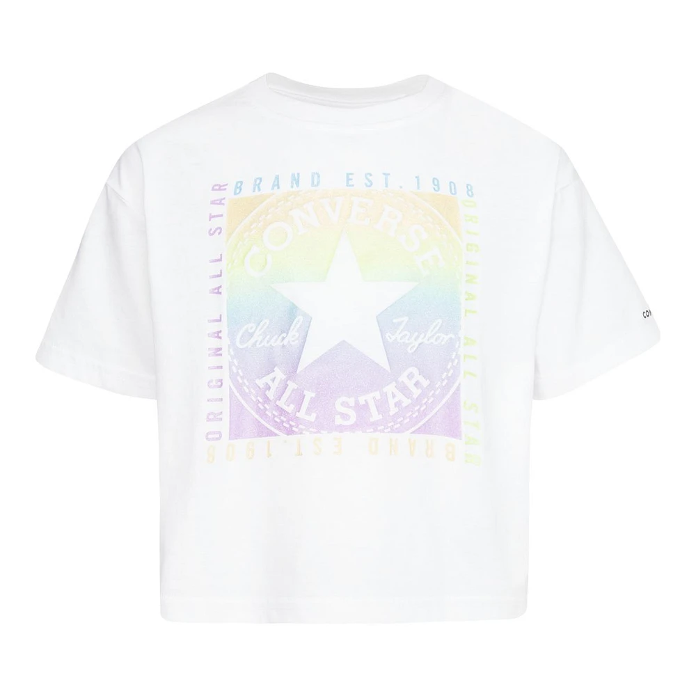 Converse Girls' Chuck Patch Glitter Boxy T Shirt