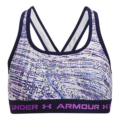 Under Armour Girls' Crossback Printed Sports Bra