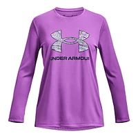 Under Armour Girls' Tech Big Logo Print Long Sleeve T Shirt