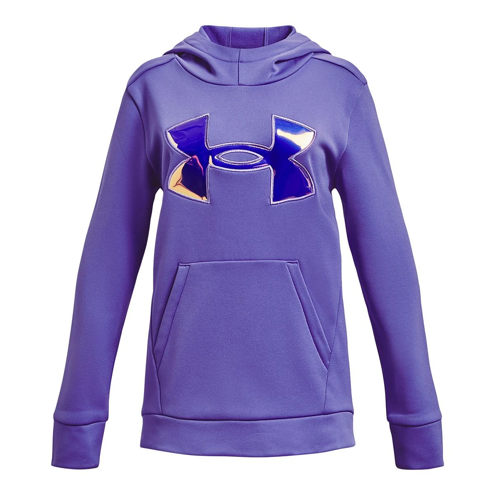 Under Armour Girls' Fleece Iridescent Big Logo Hoodie