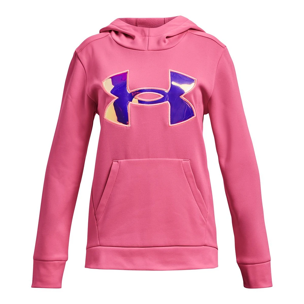 Under Armour Girls' Fleece Iridescent Big Logo Hoodie