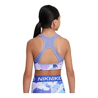 Nike Girls' Swoosh Camo Print Reversible Sports Bra