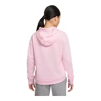 Nike Girls' Club Hoodie, Kids', Pullover, Fleece, Kangaroo Pocket