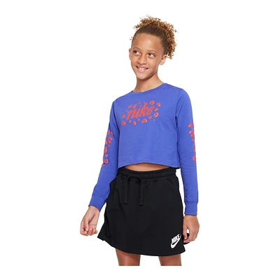 Nike Sportswear Girls' Icon Clash Crop Long Sleeve Shirt