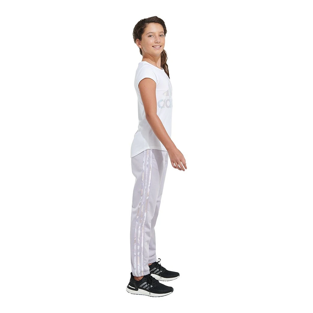 adidas Girls' Tricot 3-Stripe All Over Print Pants