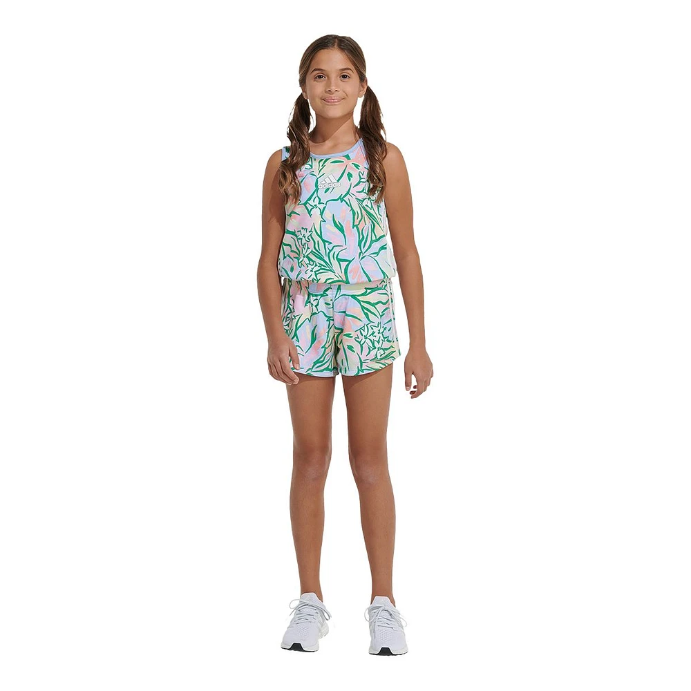 adidas Girls' All Over Print Tank Romper