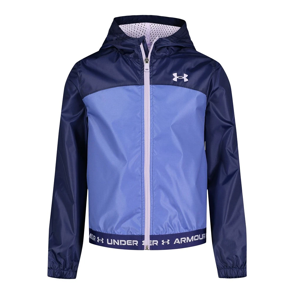 Under Armour Girls' Wintuck Logo Waist Windbreaker Jacket