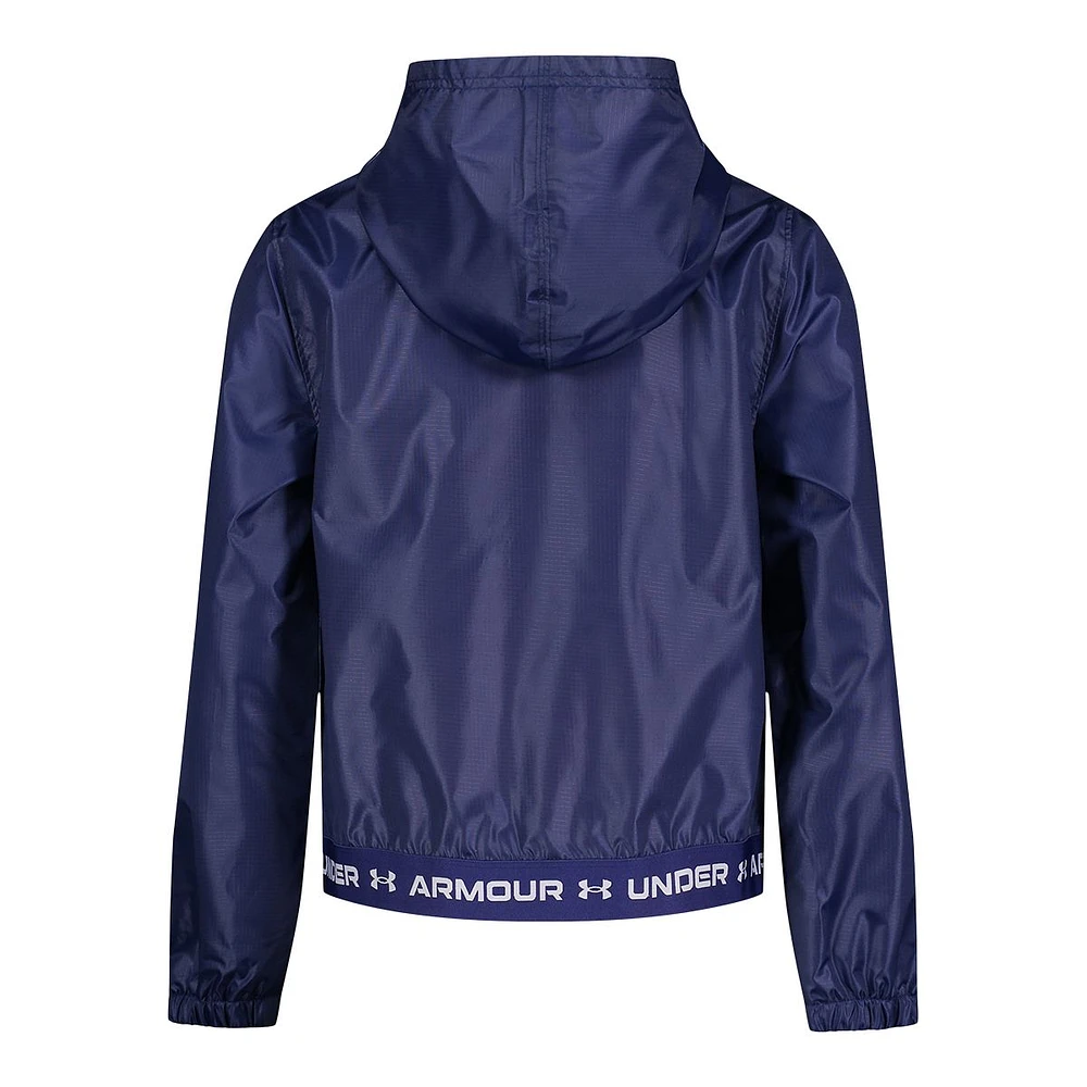 Under Armour Girls' Wintuck Logo Waist Windbreaker Jacket