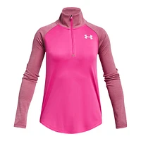 Under Armour Girls' Tech Graphic 1/2 Zip Long Sleeve Top