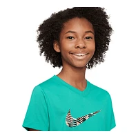 Nike Girls' Dri-FIT V Neck All Over Print Swoosh