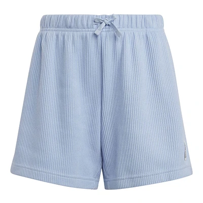 adidas Girls' Lounge Waffle Knit Shorts